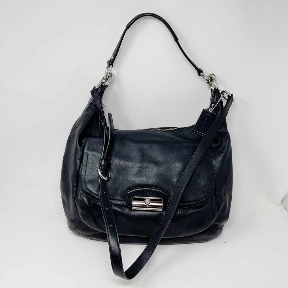 LIKE NEW - Coach Kristin Hobo in Black Leather L1260-F22309